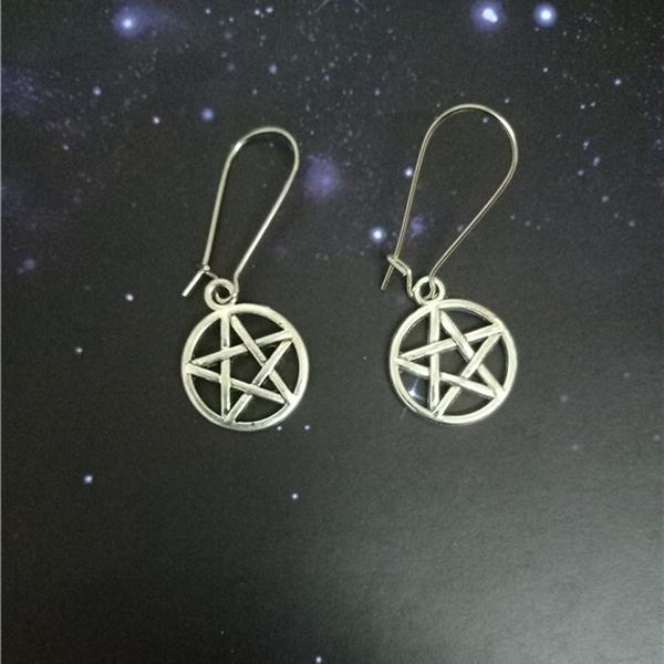 

Серьги с пентаграммой, викканские украшения, женский подарок, серьги с пентаклями, языческие украшения, серьги викка