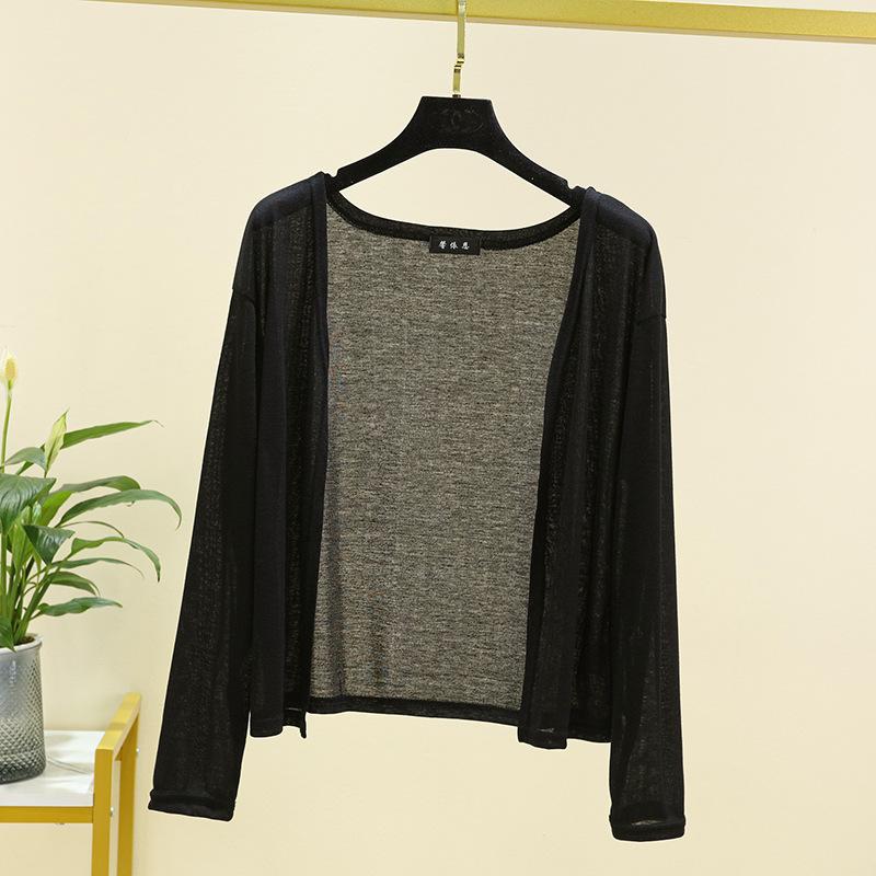 Cardigan sottile da donna a maniche lunghe, protezione solare, ampio, da indossare in estate o in ambienti climatizzati, aperto sul davanti
