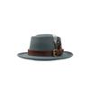 Vintage Pork Pie Hat Men feather fedora hat Webbing Decorative flip-brim Felt hats Panama Gentlemen women Church Jazz Hat