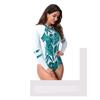 Maillot de bain une pièce imprimé à manches longues pour femme, conservateur, professionnel, de course