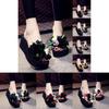 Stylish Girls High Heels Beach Shoes With Beautiful Bohemian Flower Appliques