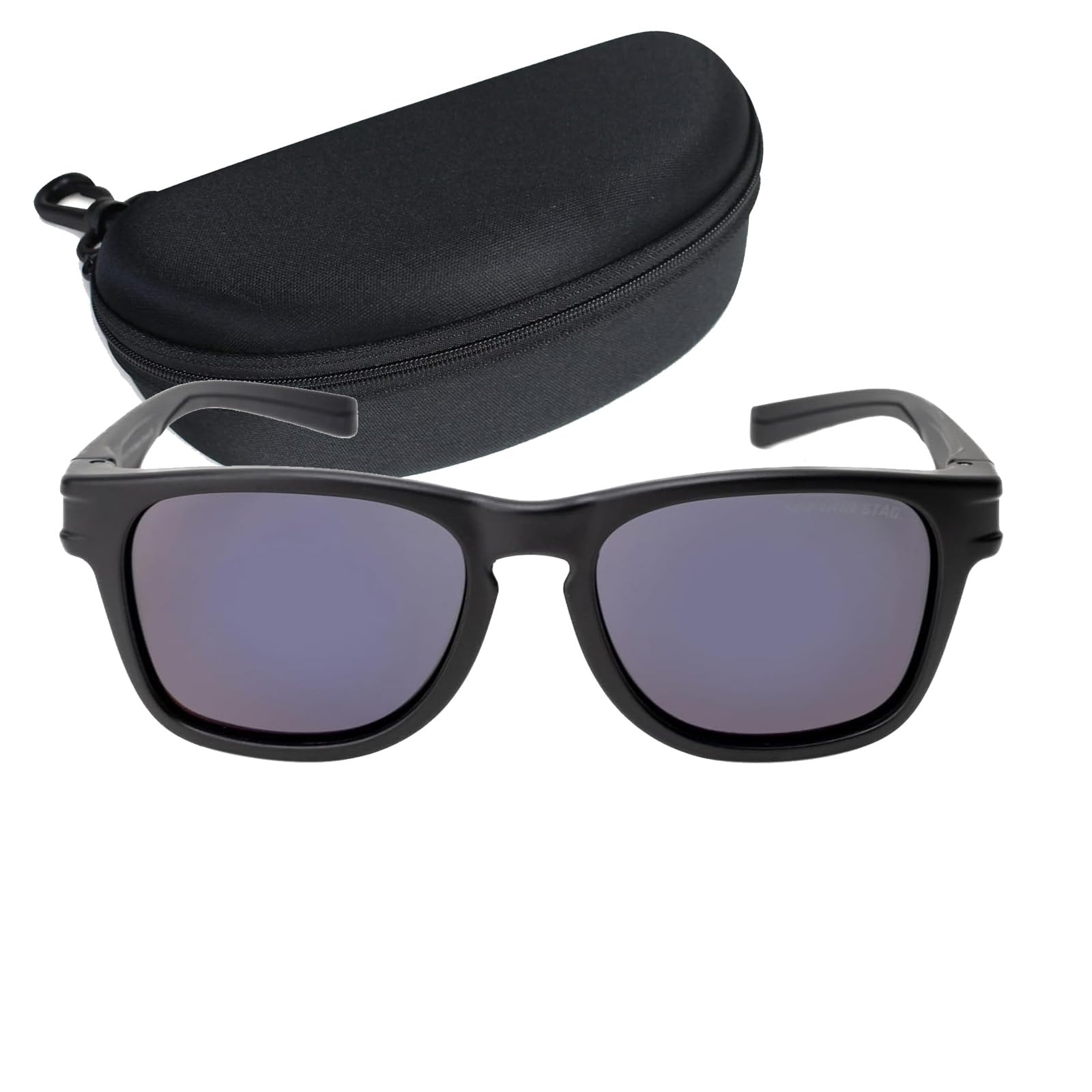 

Polarized Sunglasses with Sunglasses Case PC Plastic Smoke Blue Mirror [Captain Stag] Men s CSP-013-2-EH-72