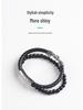 Magnetic Buckle Leather Bracelet: Men's Double Buckle Woven Accessory - Handmade Design