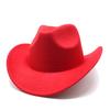 Western Cowboy Hat Black Wool Felt Fedora For Men And Women Sun Protection