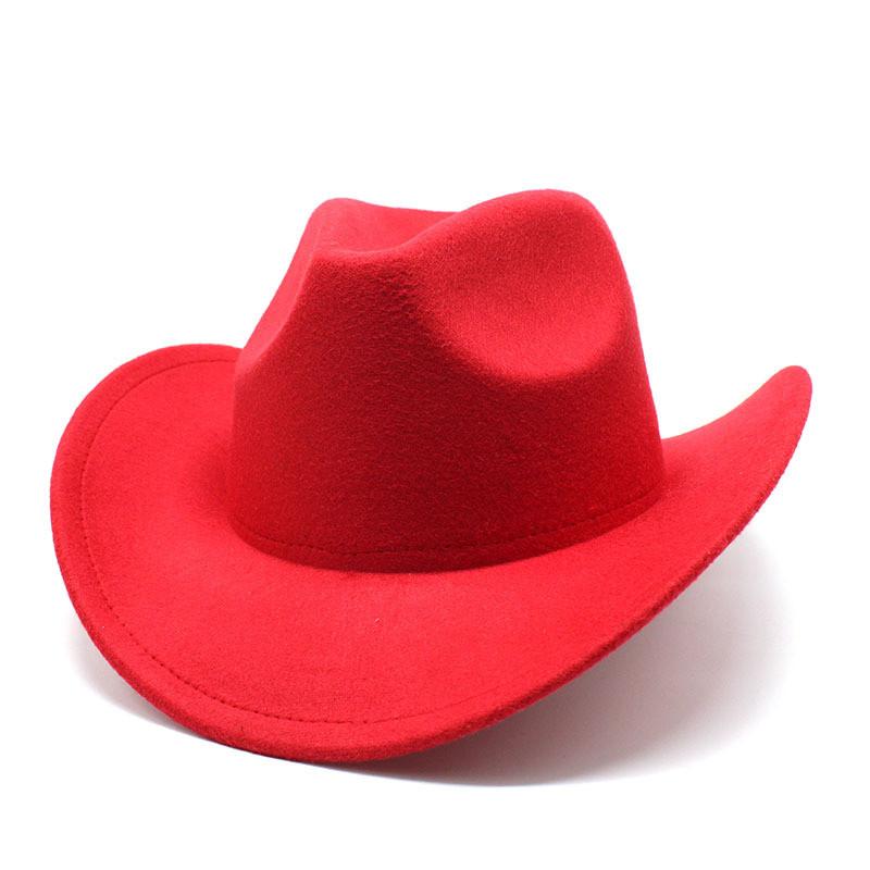 Western Cowboy Hat Black Wool Felt Fedora For Men And Women Sun Protection