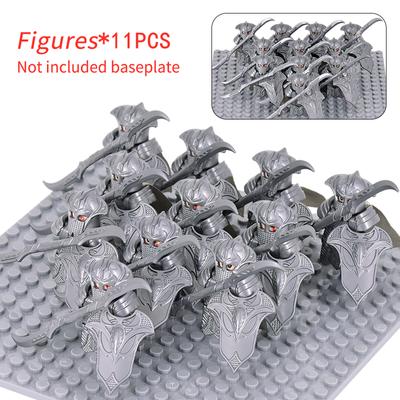 11 stücke Mittelalterlichen Elf Rohan soldaten Wache Armee der Herr der Ringe Action-figuren Mini Ziegel Puppe Montieren Bausteine MOC DIY Spielzeug für kinder geschenke