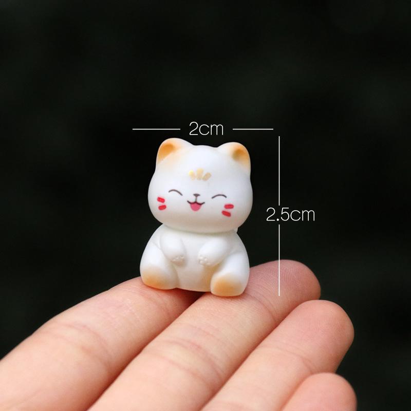 Entzückende Cartoon-Kätzchen-Plüschpuppe - Kreatives DIY-Puppenhaus und Gartendekoration für Schreibtische