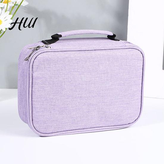 Portable Pencil Case 72-Slot Sketch 3-Layer Oxford Storage Pouch for Coloring Compact Travel Pens And Art Supplies Stationery Organizer Students