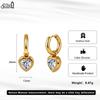 Effie Queen Ohrhänger aus Edelstahl und 18-karätigem Gold mit herzförmigem Zirkonia – romantischer Schmuck für Damen, Hochzeit, Party, Bankett STKE10