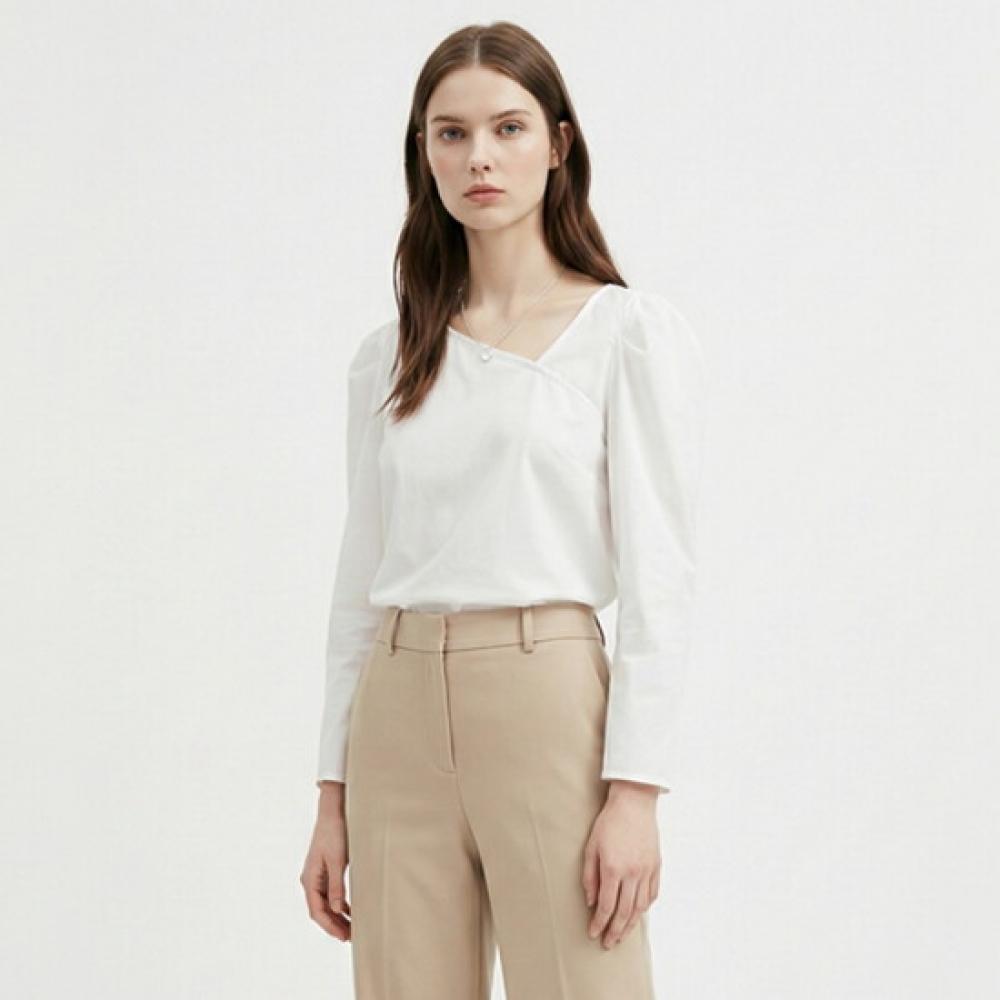 Shop Women S Cotton100 aSym Panel Puff Sleeve blouSe Ivory Ean Wbl 21095