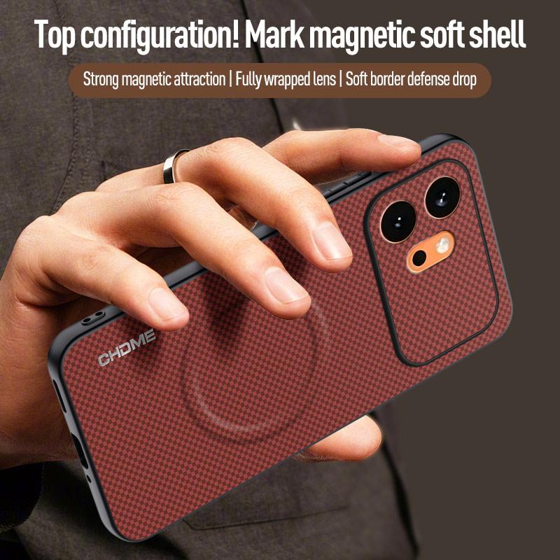 Business Sle Marking Pattern Leather Magnetic Case for Honor 600 Lite 600 Pro 500 400 300 for Magsafe Wireless Charging Cover