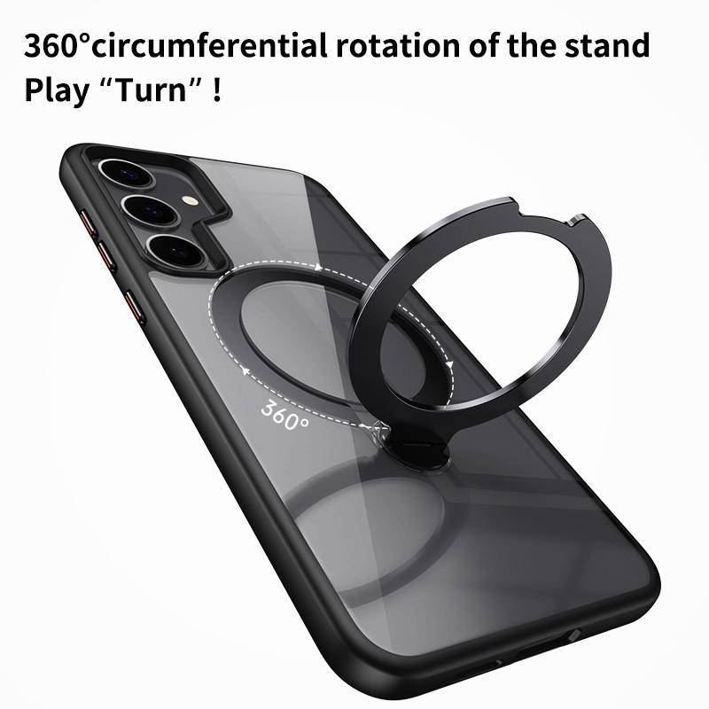 For Samsung Galaxy S24 Magnetic Case Kickstand TPU+Acrylic Phone Cover