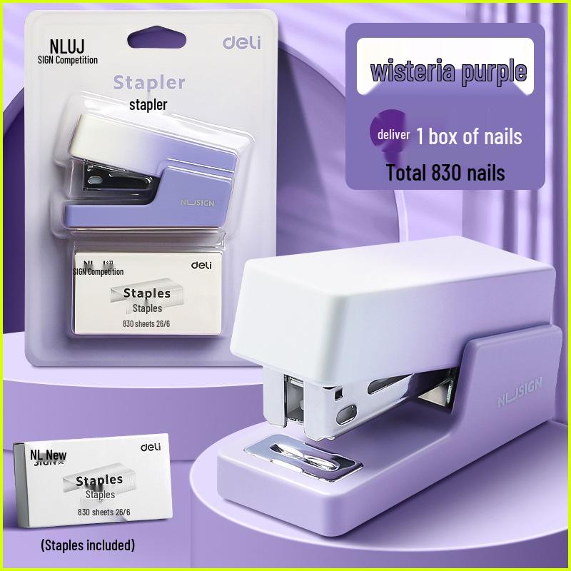 Niusai NS083A Mini Fashionable Portable Stapler for Students and Office Use 1 set = 1 stapler + 830 staples