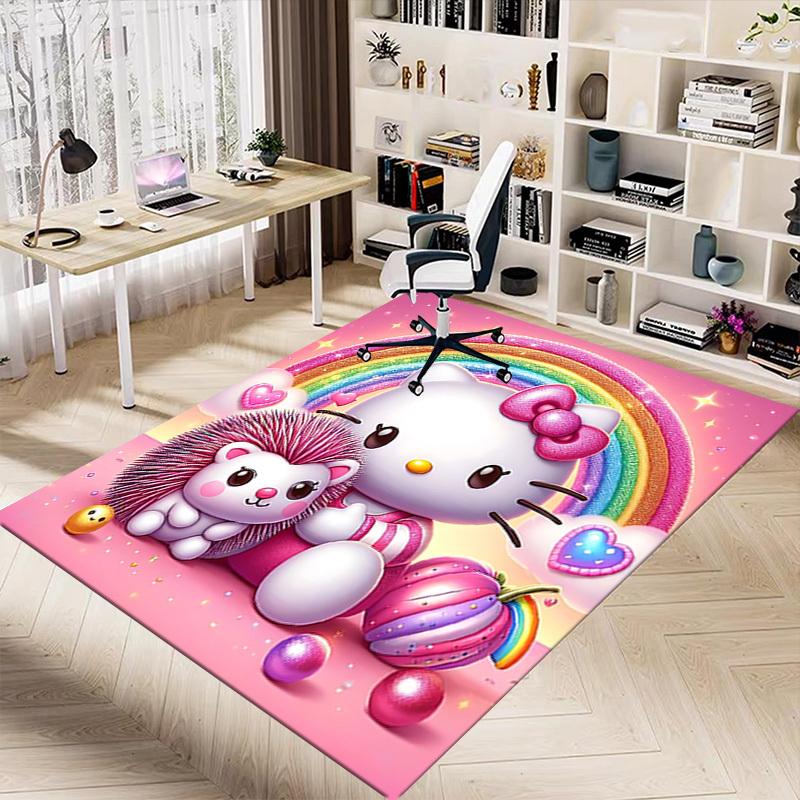 1 Stück Hello Kitty Igel Teppich Büro Teppich Außenmatte Heimdekoration Bereichsteppich Festival Geschenk Bürostuhl Teppich