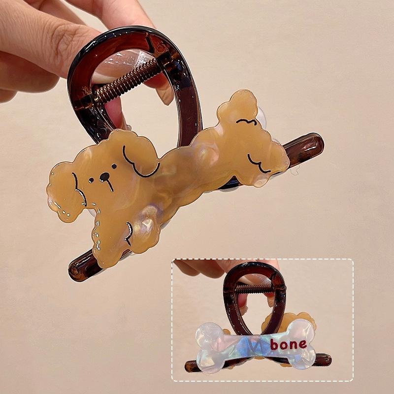 Cartoon Dog Hair Clip Claw Clamp Sweet Versatile Hairpin Female Disc Shark Clip Headwear Girls Women Hair Accessories