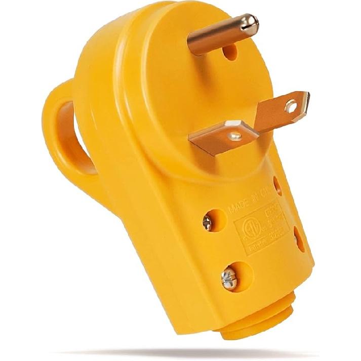 Snowy Fox RV 50 Amp Female Replacement Plug 14-50R Heavy Duty 125V/250V Receptacle Plug With Ergonomic Handle For RV, Camper, Caravan