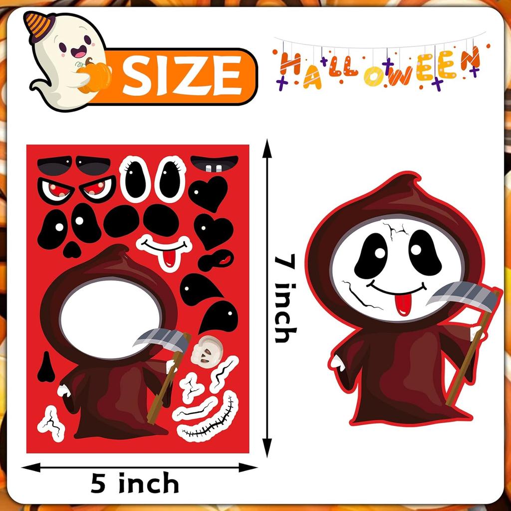 Halloween36 Pcssheets Halloween Decor Halloween Face Stickers Halloween Party Games Halloween Party Toddlers Halloween Sticker