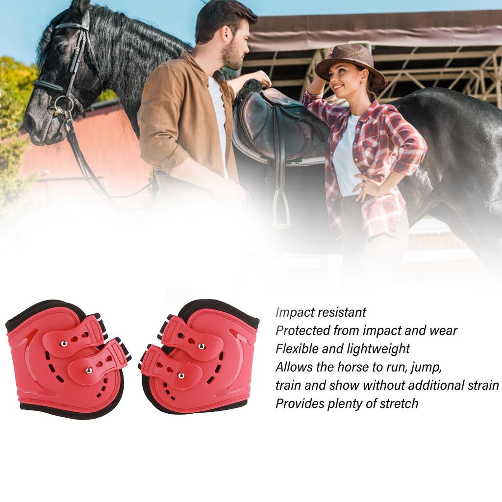 Fetlock Horse Boots Lightweight Breathable Wearproof Horse Hind Leg Boots for Horse Accessories Red