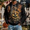 Men's Halloween Hoodie with Pockets - Comfortable Pullover Sweatshirt for Casual Sports and Outdoor Activities