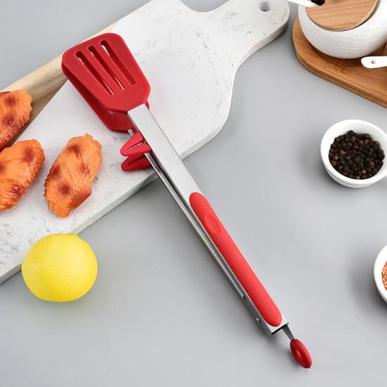 Stainless Steel Food Tongs Non-Slip Ergonomic Kitchen Tongs for BBQ Salad Pasta Heat-Resistant Dishwasher Safe Essential Cooking Utensil