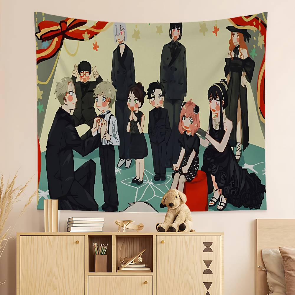 Anime Spy X Family Colorful Tapestry Wall Hanging Bohemian Wall Tapestries Mandala Wall Hanging Sheets