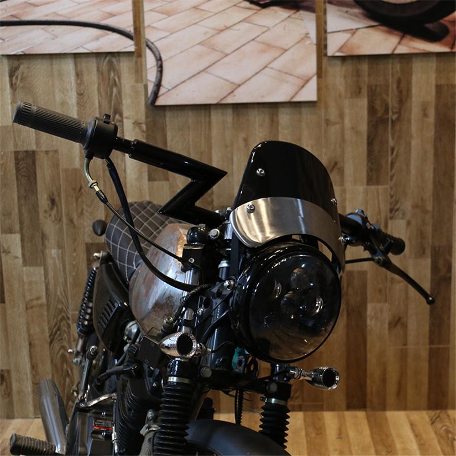 Universal  Fitting For 5"&7"Round Headlights Motorcycle Retro  Modification Windshield For Yamaha Xjr 1300/Xjr 1200/Xj 600S/Xj 400 Diversion  Honda Cg