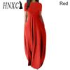 HNXC Women Casual Loose Long Dress O-Neck Short Sleeve Summer Beach Dress Elegant Party Dress