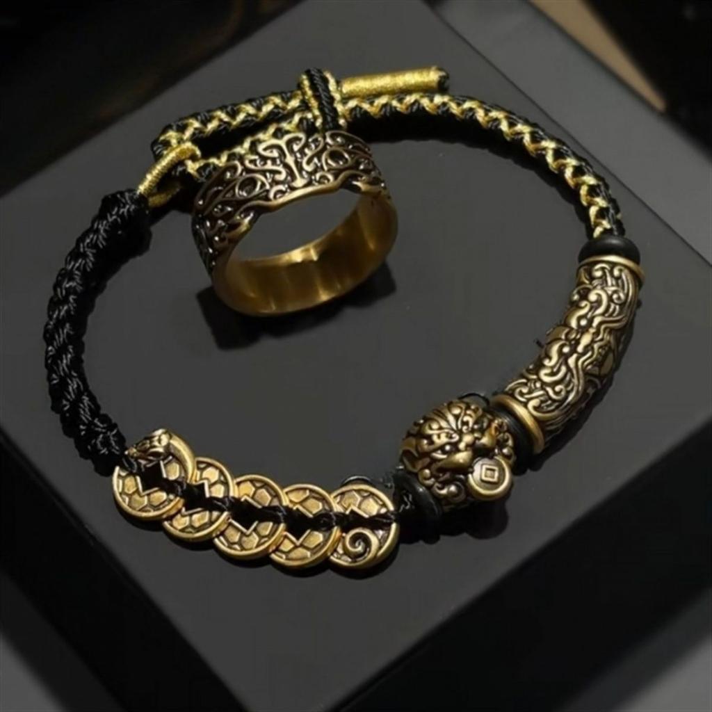 Geld Pixiu Armband, Dominant und Taotie, Trendiges Armband im Retro-Chinesischen Stil als Geschenk