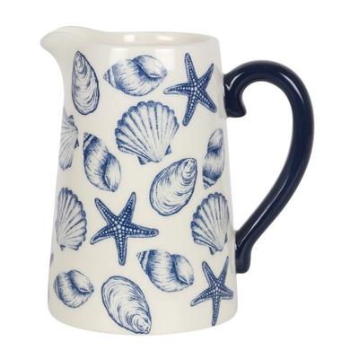 Coastal Charm Seashells Ceramic Flower Jug