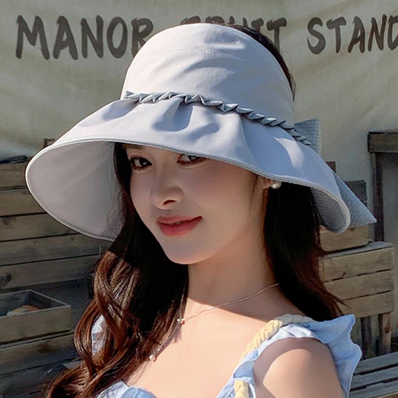 2025 new empty top hat versatile spring summer bucket hat big brim sun protection bow
