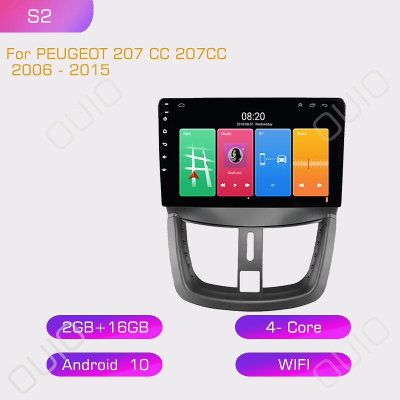

2din Android10 Automotive multimedia player Carplay Auto GPS Navigation DSP NO DVD For Peugeot 207 CC 207CC 2006 2007 2008 -2015