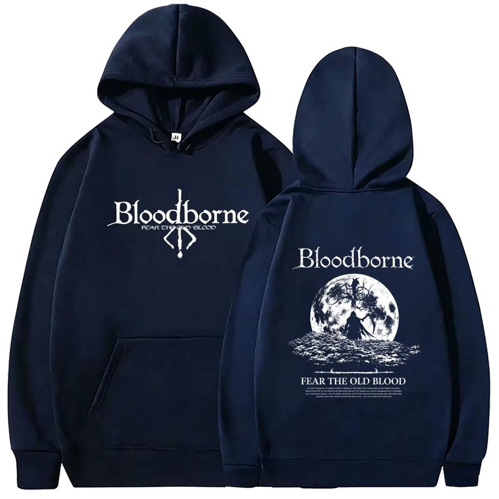 2026 Soft cotton sweatshirt Game Bloodborne Fear The Old Blood Graphic Hoodie Men Women Casual Horror Style Hooded Sweatshirt