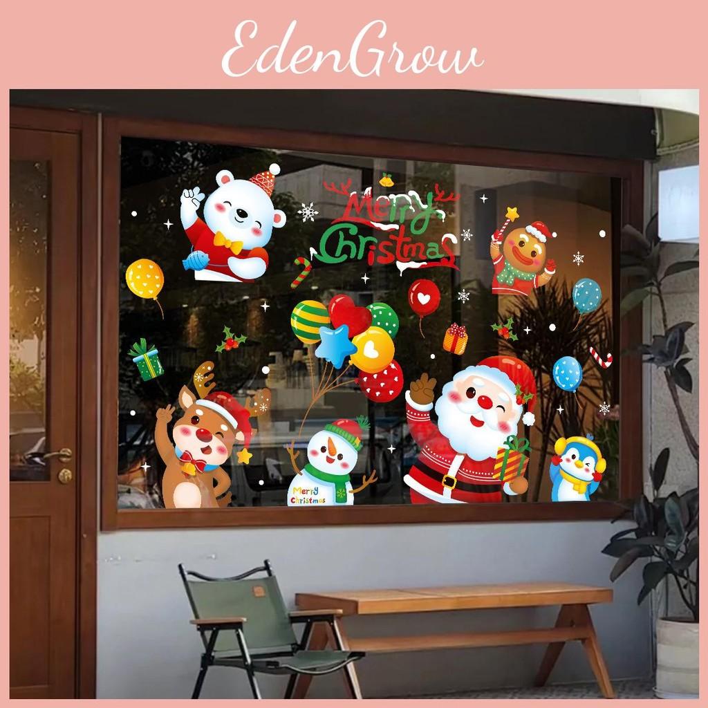 Christmas Static Electricity Stickers With Santa Claus Reindeer Design Snowman