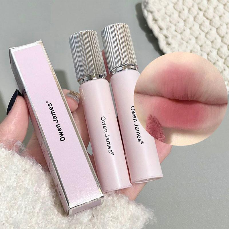 Korean Cute Pink Tube Matte Mousse Lipstick Long-lasting and Easy To Velvet Lip Gloss Playful Girl Lip Makeup Cosmetic