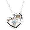 Gift Wrapped Open Heart Pendant Necklace with March 111614121809 [Set] 4℃ Women's Aquamarine, Birthstone,
