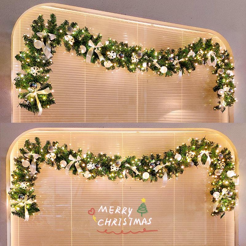 2.7m Rattan Christmas Light Ball Garland for Window Decoration