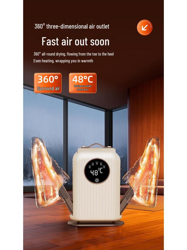 Foldable Retractable Shoe Dryer with Smart Timer and Deodorizing Feature