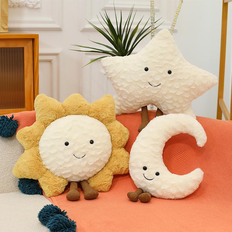 Ins Wind Healing Home Throw Pillow Sun Moon Stars Plush Toy Office Seat Cushion Lunch Break Pillow