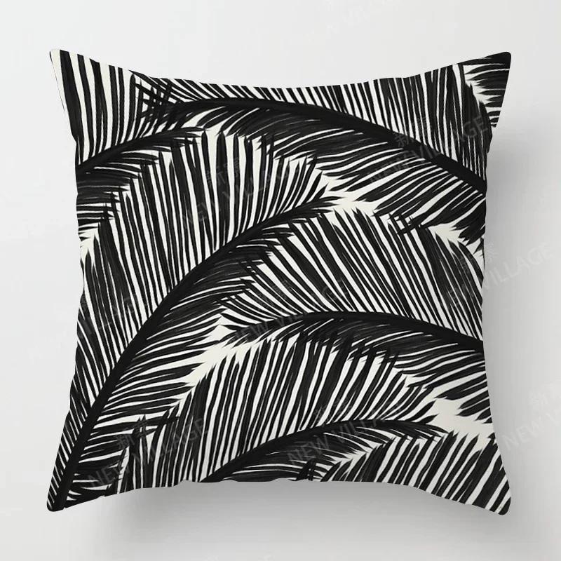 Nordic Fall Home Decor Autumn Throw Pillow Case Sofa Cushion Cover Modern 45X45Cm 45*45 50X50 60X60Cm 40*40Cm Leaf Plant Green