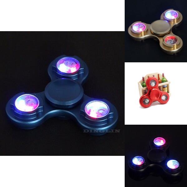 Timeless Design Led Light-up Flashing Fidget Tri-spinner For Anxiety And Stress Relief