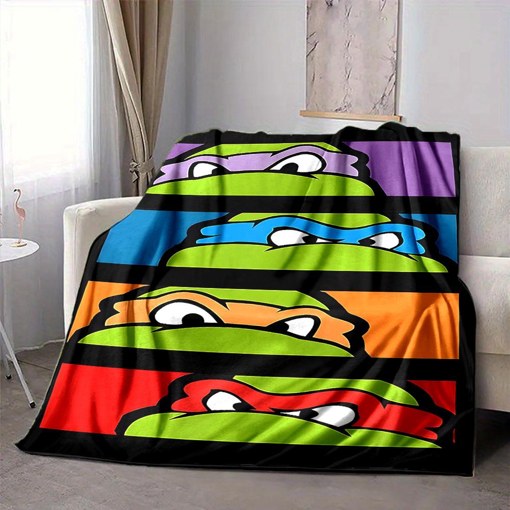 1ks Želvy Ninja Flanelová deka HD potisk Lehká měkká teplá Celoroční deka na pohovku, postel, cestování, kempování Lze prát v pračce