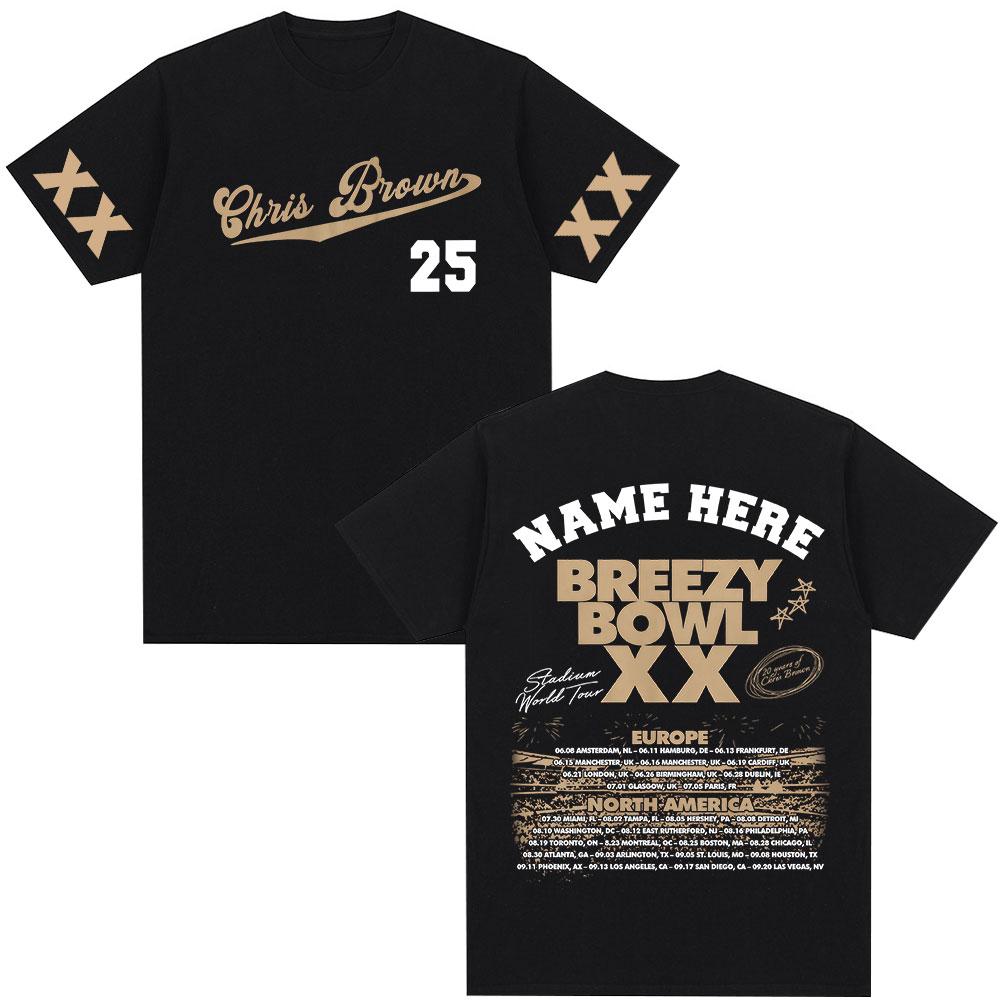 

Chris Brown Rapper Tshirt Breezy Bowl XX Tour 2026 Summer Luxury Fashion Harajuku Mens Womens Streetwear Y2K Fan Gift S