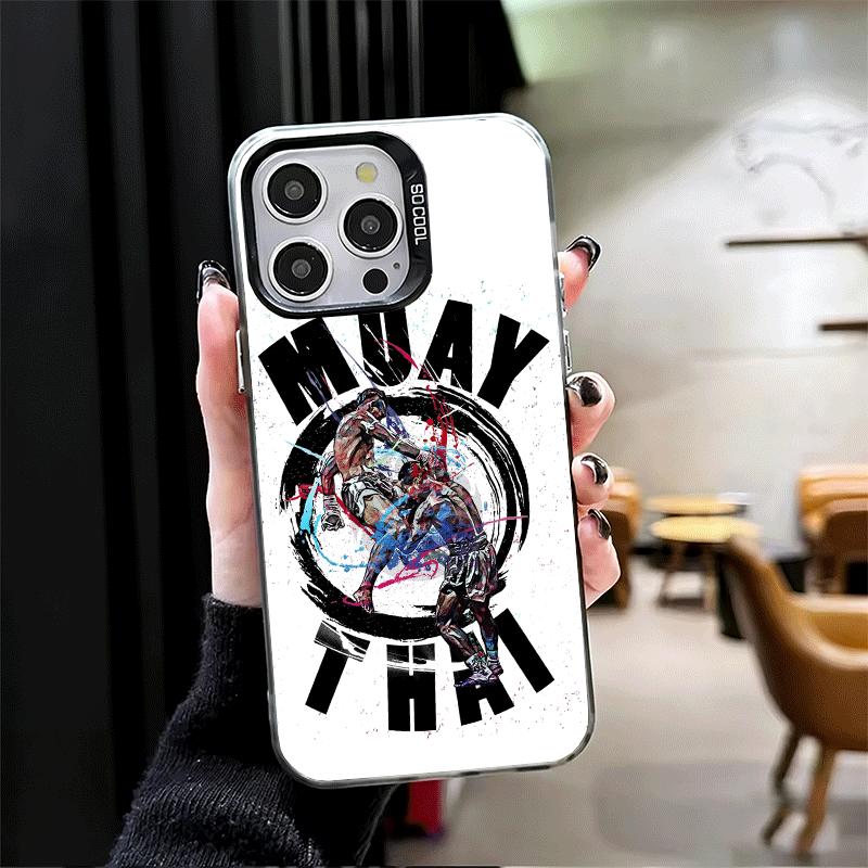 Muay Thai Fight Boxing Soft Phone Case for iPhone 15 16 17 Pro Max 17Air 16E 14 Plus 13 12 Mini Shockproof Cover Back Shell