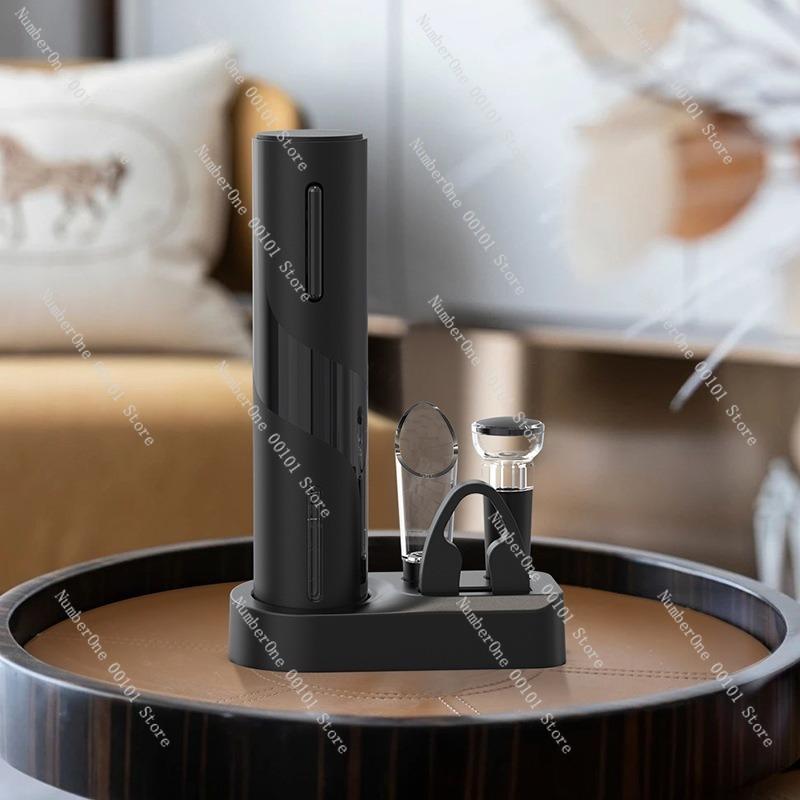 In-Stock Home Essentials, 4-in-1 Electric Wine Opener with Engraving, Complete Wine Set for Gift Giving