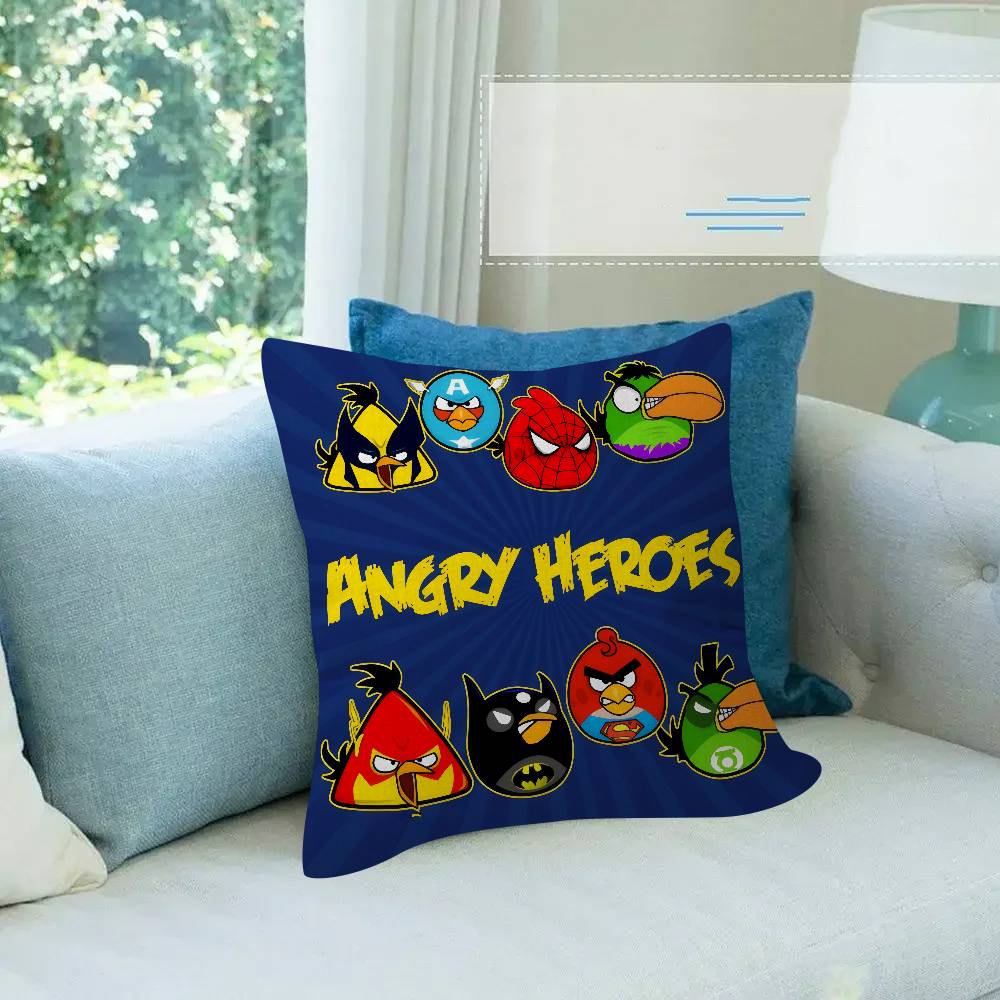 Animation A-A-Angry Birds   Cushion Cover Car Throw Pillow Case For Sofa Car Christmas Gift