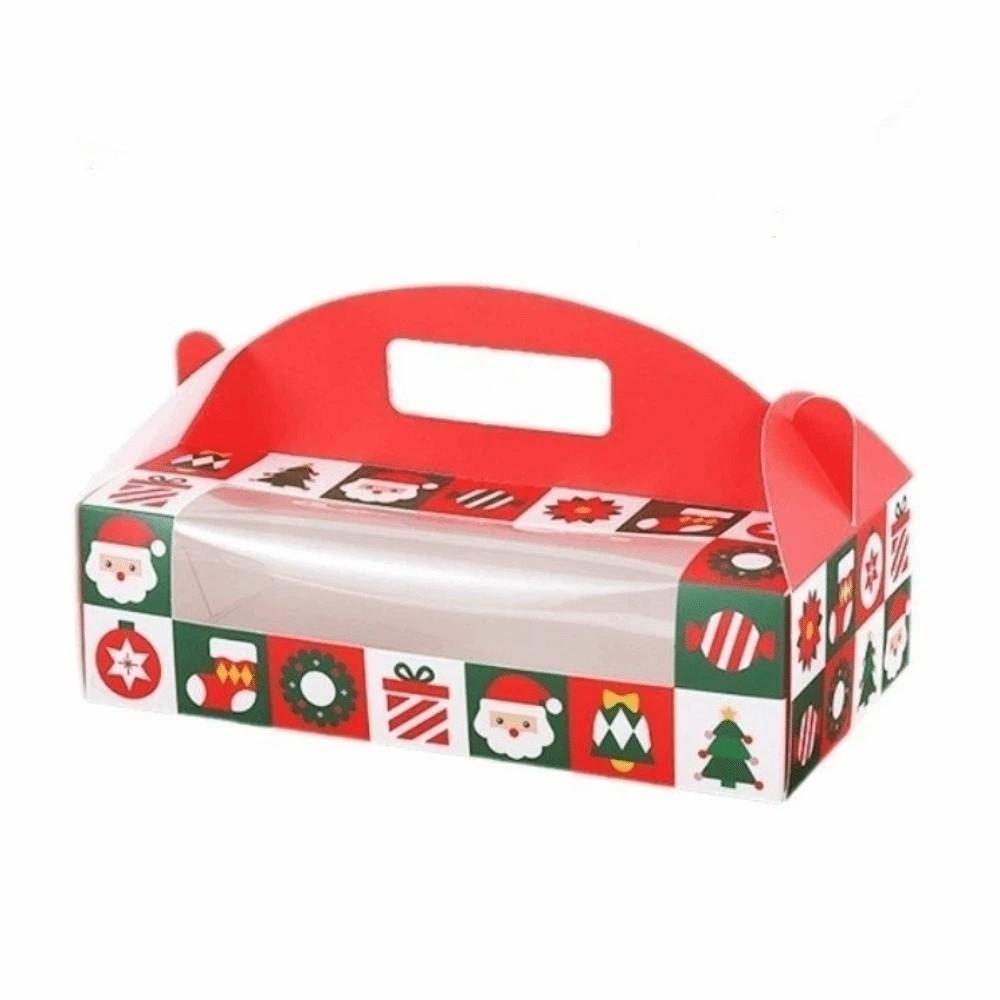 5pcs Portable Handle Christmas Gift Box Christmas Gift Wrapping Box  For Christmas Parties Gift