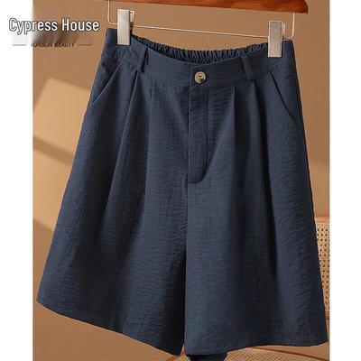 Women's Elastic Waist Wide-Leg Casual Shorts