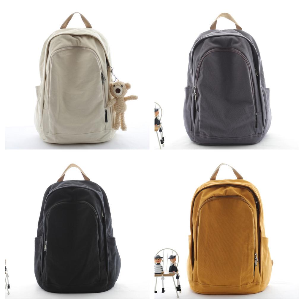 Original Simple Canvas Backpack For Women Men Large Capacity 16-inch Laptop Bag