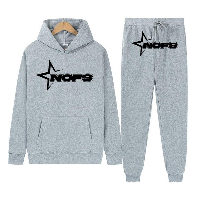 2026Y2KNOES Hoodie Set Sweatshirt Two-piece Gothic Punk Rock Streetwear Hip-hop Style