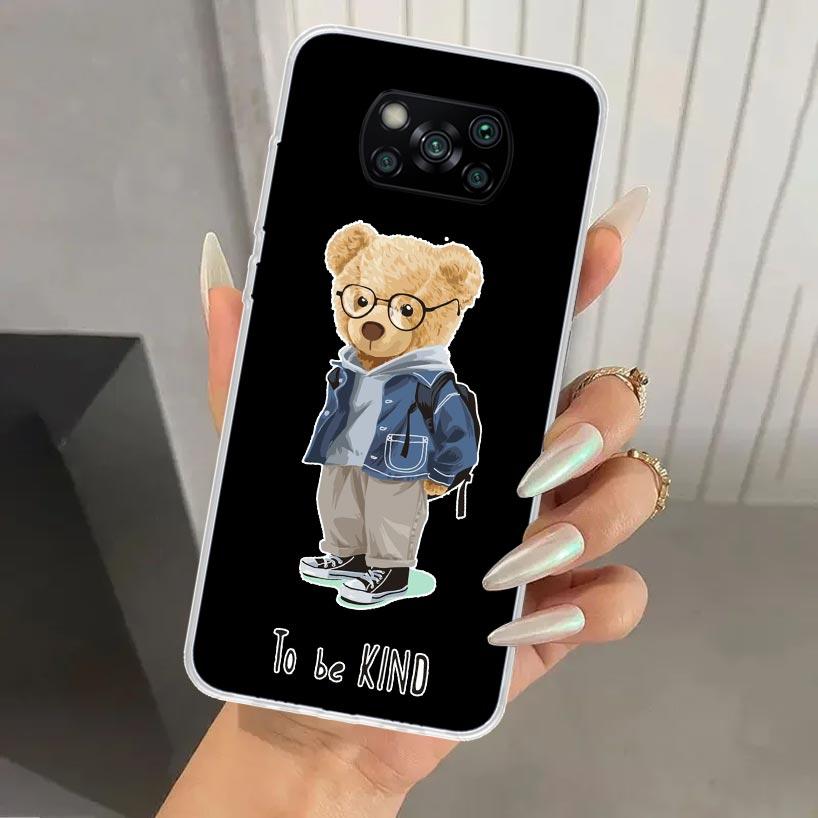 Fashion Brand Bear Phone Case for Xiaomi Poco X5 X6 X7 Pro F7 Ultra M7 Redmi 15 15C 13 13C 12 12C 10 10A 10C 9 9A 9C 9T Shell Po